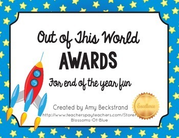 Preview of End of Year Space Themed Awards -Editable in Google Slides!