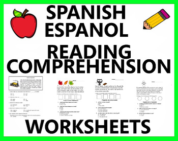 Preview of End of Year Spanish Espanol Reading Comprehension Stories Passages Paragraphs