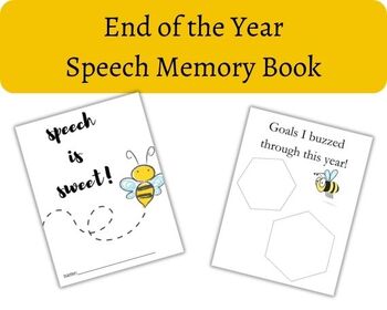 Preview of End of Year Speech Memory Book - Printable Speech Therapy Activity