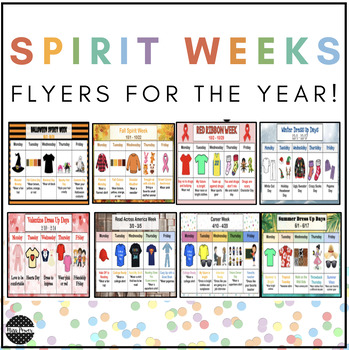 Preview of End of Year | Spirit Week | Dress Up | Flyer | Summer | Beach