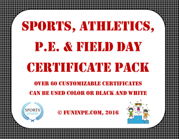 Preview of End of Year Sports Team, PE, Field Day Athletic Certificates