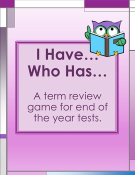 Preview of End-of-Year State Test Review Game-I HAVE...WHO HAS...