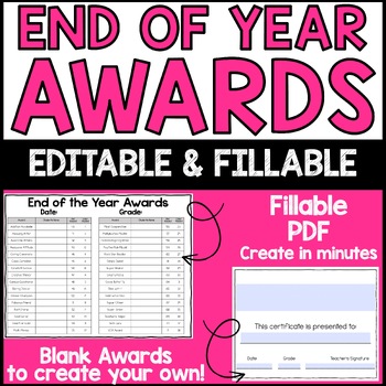 End of Year Student Award Certificates | Class Superlative | EDITABLE ...