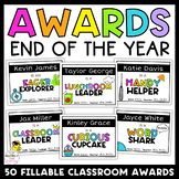 End of Year Student Awards Certificates | Editable and Fillable 