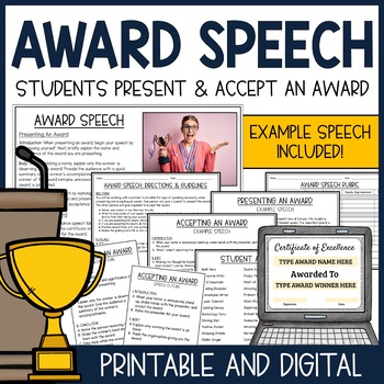 Preview of End of Year Student Awards Speech | Public Speaking | Certificates Included