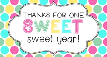 Preview of End of Year Student Gift Tag | One sweet, sweet year!
