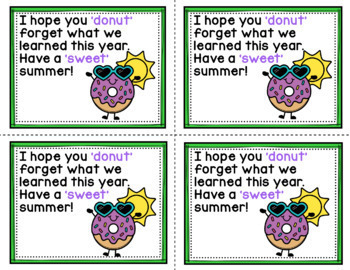 End of Year Gift Bag Tags, 4th Grade Resource