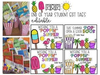 Preview of End of Year Student Gift Tags EDITABLE