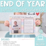 End of Year Student Letter for Student Gift