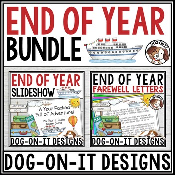 Preview of End of Year Student Letters Slideshow Print and Digital Google Slides Bundle