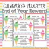 End of Year Student Reward - "Here's the scoop" Ice Cream Cards