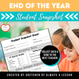 End of the Year: Student Data Sheet [Digital Resource & Editable]