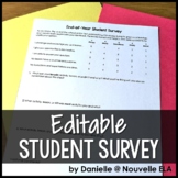 End of Year Student Survey - Editable Student Evaluation