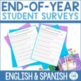 End of Year Student Survey in English and Spanish - FREEBIE