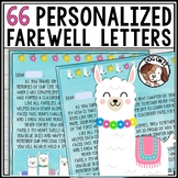 End of Year Student and Parent Letters Llamas Editable