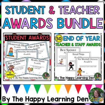 Preview of End of Year Student and Teacher Appreciation Awards BUNDLE