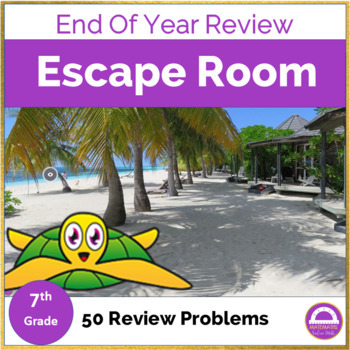 Preview of 7th Grade Math End of Year Summer Review Activities | Digital Escape Room