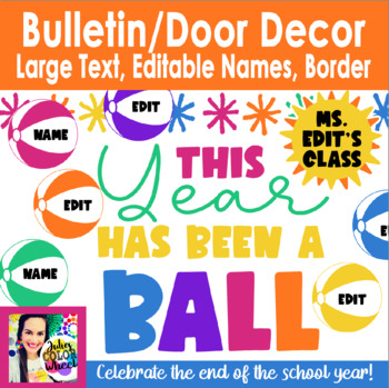 Preview of End of Year Summer Beach Ball Bulletin Board or Door Decor Kit