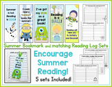 End of Year:  Summer Bookmarks and Matching Reading Logs FREEBIE