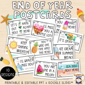Preview of End of Year Postcards for Students / GIFT TAGS