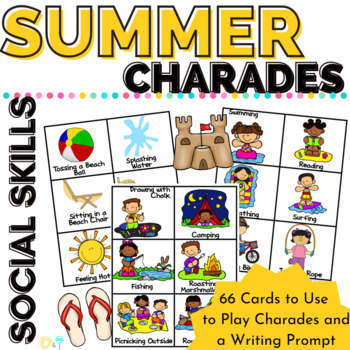 Preview of End of Year Summer Activity Charades Game | Brain Breaks | Community Building
