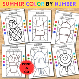 End of Year Summer Color by Number Sheets/Last Day of Scho