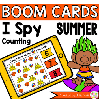 Preview of End of Year | Summer Kindergarten Math Games | Counting Boom Task Cards