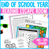 End of Year Escape Room 4th - 5th Grade Reading Escape Room