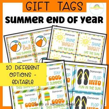 Preview of End of Year Summer Gift Tags, Beach Ball, Tropical Drink, Sunshine and MORE!