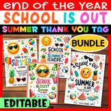 End of Year Summer Gift Tags Teachers Appreciation, School