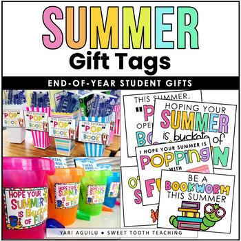 Preview of End of Year Summer Gift Tags for Student Gifts | Pop Open a Good Book| Bookworm
