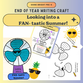 Preview of Summer Writing Goals Craft/ End of Year Craftivity