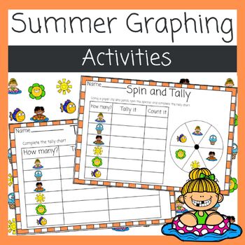 Preview of End of Year Summer Graphing Activities - Find, Tally, Graph, Answer, Solve