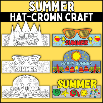 Preview of End of Year & Summer Hat&Crown Crafts bundle -Headband | last day\week of school