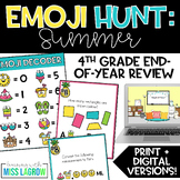 End of the Year Summer Emoji Hunt Math Activity - 4th Grad