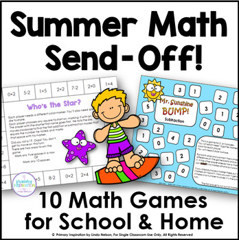 Preview of End of Year Summer Math Games for School and Home