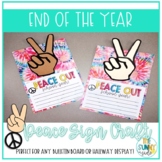 End of Year Summer Peace Sign Craft Bulletin Board Craft