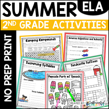 Preview of End of Year & Summer Activities Reading Writing Grammar No Prep Print Worksheets