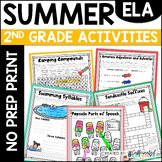 End of Year Summer Reading Writing Grammar Activities & Wo