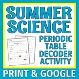 End of Year Summer Science Activity NO PREP Periodic Table