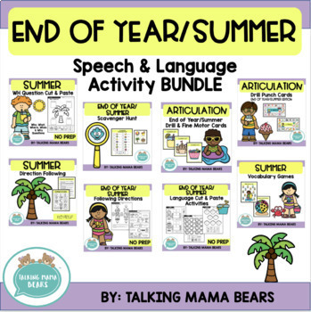 Preview of End of Year | Summer Speech & Language Activity BUNDLE