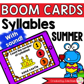 Preview of End of Year | Summer Syllable Counting Digital Game Boom Cards