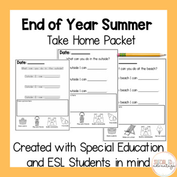 Preview of End of Year Summer Take Home Packet for Special Education and ESL Students