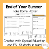 End of Year Summer Take Home Packet for Special Education 