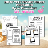 End of Year Summer Themed SEL Printables Activities Upper 