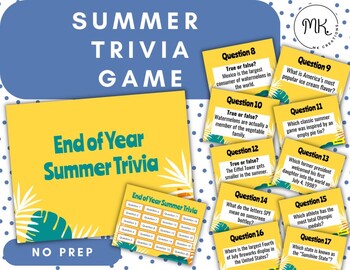 Preview of End of Year Summer Trivia Game Google Slides *NO PREP