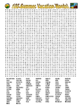 Preview of End of Year - Summer Vacation Word Search