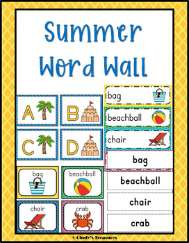 Preview of Summer Word Wall Cards