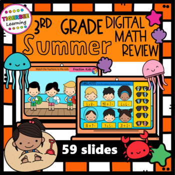 Preview of End of Year Summer math review digital centers 3rd grade
