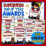End of the Year Awards Superheroes Theme - EDITABLE